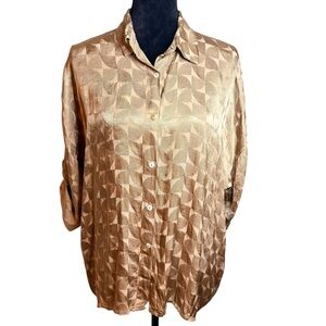 Milio Milano | NWT Deb’s Fav Blouse in Camel Button Down Shirt | Sz L